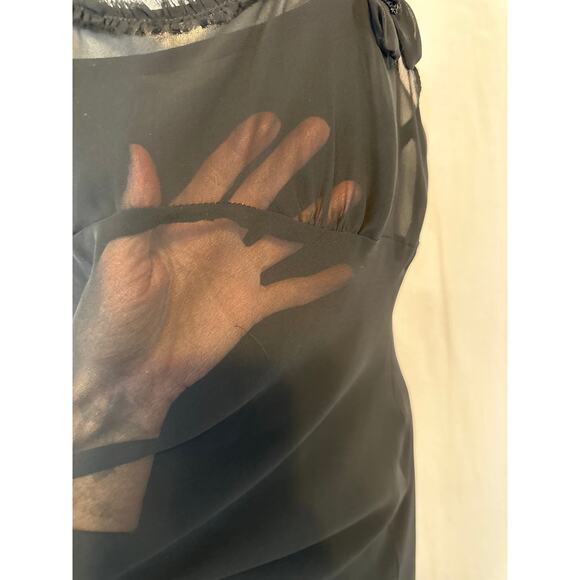 VTG CDC Dress Black 10 Sheer 2 Layers Asymmetrical Whimisgoth Dark Fairy - Picture 4 of 16